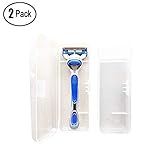 GUCHIS 2 Pack Shaver Box Portable Razor Protector Case Razor Blades Holder Manual Razor Organizer for Home Travel
