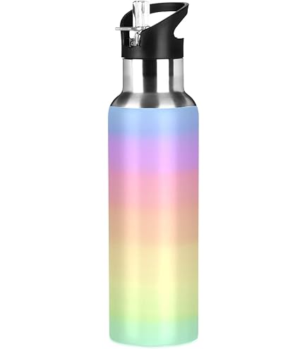 Galaxy Rainbow Star Tie Dye Sport-Wasserflasche 600 Ml – Vakuumisoliert, Edelstahl, Mit Strohhalm, BPA-frei