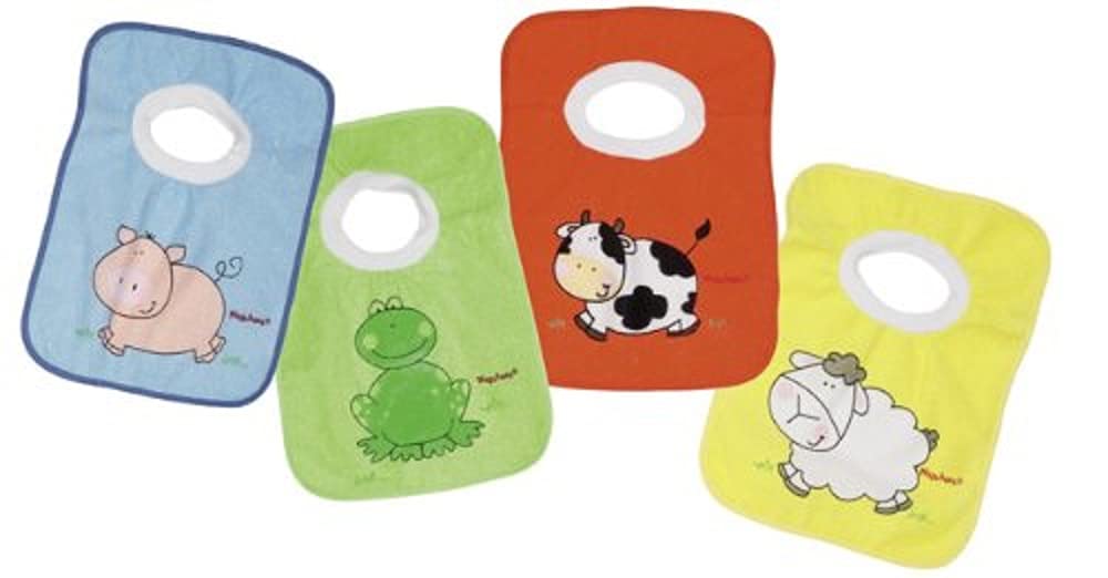 Playshoes 28 X 28cm Slip on Bib with Funny Animals on The Back Foil Underlay (Pack of 4)