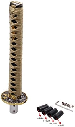 AllureEyes Universal Samurai Sword Gear Shift Knob Shifter, Warrior Series Manual Stick Shift Knob with 4 Adapters Fits Most Vehicles (Gold+Black)