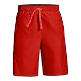 Under Armour Boys' Evolve Woven Short, Radio Red (890)/Steel, Youth Small