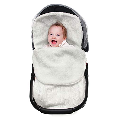 MHJY Newborn Infant Swaddle Blanket Wrap Knit Thick Fleece Sleeping Bag Stroller Wrap for 0-12 Month Baby Boys Girls
