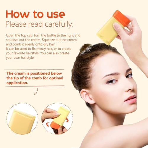 Hair Wax Stick for Kids Styling, 2-in-1 Design with Built-in Comb for Children Hair Styling Gel, Moisturizing, Natural Ingredients Refreshing and Non-Greasy, Easy to Styling