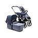 Bugaboo Donkey 2 Mono Baby Stroller, Foldable Stroller, Converts into Twin Side-by-Side Sibling Stroller, from Birth Baby Stroller, Infant Stroller, Multiple Seat Positions, Blue Mélange/Sky Blue