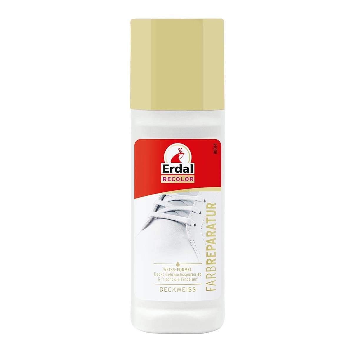 Erdal Brand White Leather Shoe Dye, 75 ml - Repair Deckweiß Highly Opaque Care Product for Textile and Smooth Leather Shoes