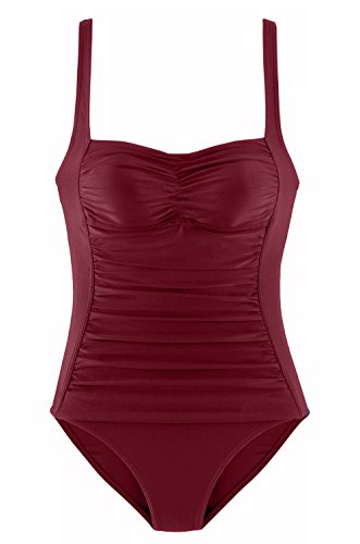 image for Upopby Women's Retro Tummy Control One Piece Swimsuits Monokini Push U