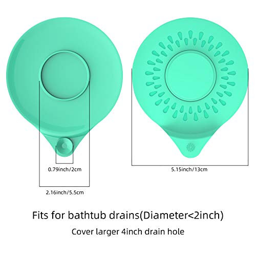SUDISER Tub Stopper 2 Pack, Silicone Bathtub Drain Stopper Flat Suction Cover Tub Stopper Drain Stopper Plug Sinks Hair Stopper for 1-1/2-4in Bathroom, Laundry, Kitchen Universal Use