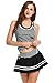 Ekouaer Two-Piece Suits Girls Monokini Swimwear Striped Vintage Swim Dress Swimsuit Beachwear S-XXL
