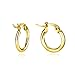 Sterling Silver Hoop Earrings (Yellow Gold-13mm 1/2