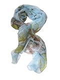 V28® Womens 100% Silk Butterfly Pattern Scarf