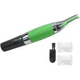 USonline911 Electric Nose Ear Hair Trimmer Rechargeable Men Women Trimming Eyebrows Beard Hair Clipper Hair Removal Shaver &amp; 2X Comb Attachments &amp;1x Cleaning Brush (Green)