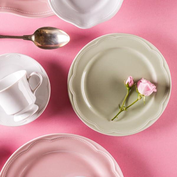 Germer, Conjunto 6 Prato raso em porcelana, modelo Cottage, Ø 26,5 cm,Branco