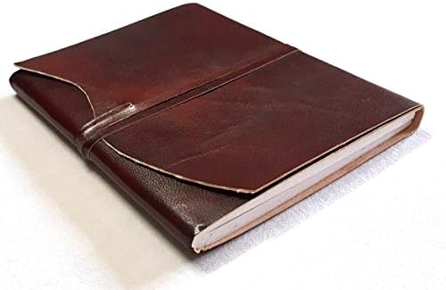 jaipri Leather Journal Writing - Handmade Leather Bound Daily Notepad for Men & Women Unlined Paper Medium, Best Gift for Art Sketchbook, Travel Diary & Notebooks to Write in (8 x 6) Inches