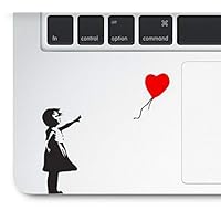 Decal & Sticker Pros Girl with Balloon Printed on Clear Vinyl Compatible with All Apple MacBook Air Pro and Retina, Laptop Trackpads