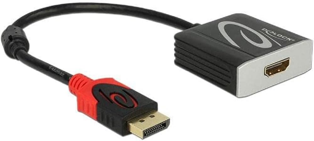 DeLOCK Adaptor Cable DisplayPort 1.2 Male > HDMI 2 Female Black 4 K 60Hz Active