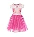 ReliBeauty Girls Drop Shoulder Princess Costume Dress up, Knee-Length, Hot Pink, 4T-4/110