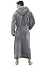 Alexander Del Rossa Men's Plush Fleece Robe with Hood, Warm Big and Tall Bathrobe