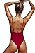Zero City Women's One Piece Swimsuits Monokini High Cut Bathing Suit Red L