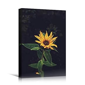 signwin Canvas Wall Art Yellow Flower Portraiture Colorful...