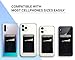 polifall Cell Phone Card Holder Stick On Wallet Sleeve Back - Double Pocket + Finger Grip Strap Loop + Metal Plate for Magnet Mount + RFID Block for iPhone, Galaxy, Android, Mobile - Black