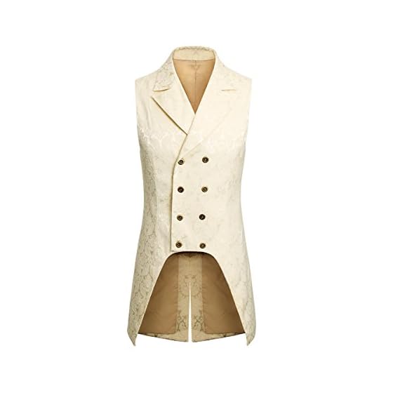 COSFLY-Men-Double-Breasted-Lapel-Collar-Waistcoat-Jacquard-Vest-Gothic-Steampunk-Beige-X-Large