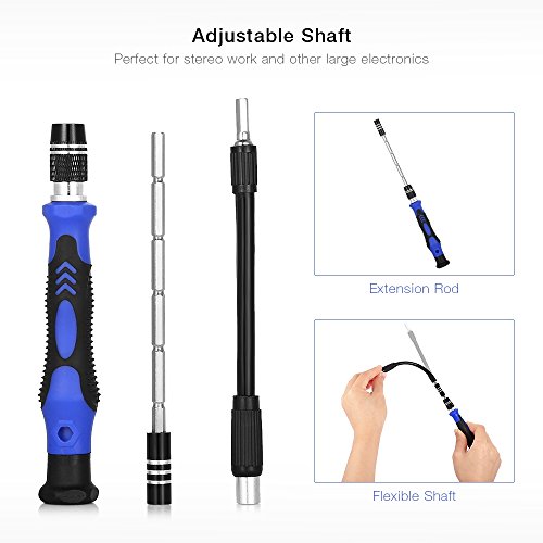 Repair Tools Kit, Precision Screwdriver Set with Flexible Shaft, INLIFE 81 in 1 Professional Electronics Magnetic Driver Kit with Portable Bag for Laptop, iPhone, iPad, Cellphone, PC, Camera, Macbook - Thumbnail 5