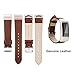 iGK Leather Replacement Bands Compatible for Fitbit Charge 2, Genuine Leather Wristbands Coffee Brown with Metal Connectors