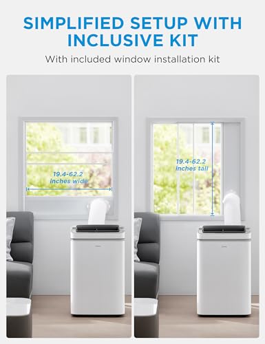 Midea 12,000 BTU ASHRAE (8,000 BTU DOE/SACC) Portable Air Conditioner, Cools up to 350 Sq.Ft., with Dehumidifier & Fan mode, Control with Remote, Amazon Alexa & Google Assistant