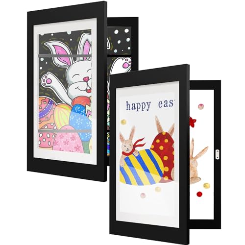 2 x Children's Drawing Frames, A4 Art Picture Frame for Children's Artwork, Storage for 150 Pictures, Display or Storage of Your Children's Drawings