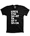 Guerrilla Tees Life's Too Short to Stay Stock Shirt Funny Tshirts JDM Shirt car Turbo Shirts, Medium Black
