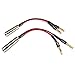 CESS-020 1/4 Inch TS to Dual Banana Plug Speaker Adaptor, 6 Inch - Mono 6.35mm Female Jack to Banana Cable - 2 Pack