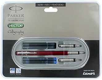 Parker Vector Standard Calligraphy Ct Fountain Pen, Red