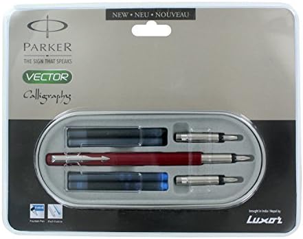 Parker Vector Standard Calligraphy Ct Fountain Pen, Red