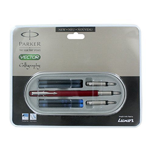 Parker Vector Standard Calligraphy Ct Fountain Pen, Red