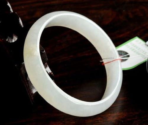 White Flat Jade Bangle Bracelet - Small Size