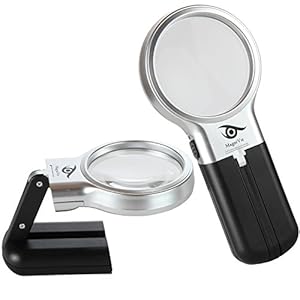 MagniViz Magnifying Glass with LED Light And Adjustable Folding Stand