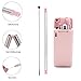 2 Pack Reusable Straws, Metal Drinking Straws, Save the Turtles straw, Food-Grade Portable Stainless Steel Straw, Folding Drinking Straws with Case Cleaning Brush for Party Travel Outdoor