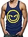Evil Smile - Funny Badass Emoticon Men's Tank Top (Navy, Medium)