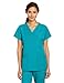 WonderWink Women's Scrubs Four Way Stretch Sporty V-Neck Top, Real Teal, Large