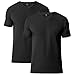 Lapasa Mens 2-Pack Undershirts Micro Modal V Neck Tag-Free T Shirts M08, Black, Large/Chest 41-43 Inches