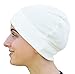 Uptown Girl Headwear Tagless Womens Slip On Comfortable Soft Fashion Sleep Chemo Cap Hat Liner 100% Organic USA Cotton Skull Cap (Petite/Small, White)