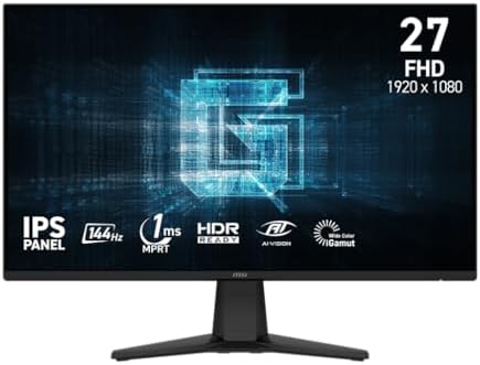 "Monitor Per PC Da Gaming - MSI - 27"" - Fhd - 144hz - Painel Ips - 1ms - G275l E14"
