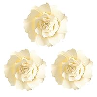 Daily Mall Party Flower Decorations Giant Paper Flower Wedding FlowersBackdrop DIY Handcrafted Flower for Nursey Birthday Wall Decor (Cream, 3pcs-12)