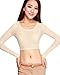 LinvMe Women's Sexy See Through Sheer Mesh Long Sleeve Crop Top