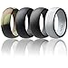 ROQ Silicone Wedding Ring For Men By Affordable Silicone Rubber Band, 7 Pack, 4 Pack & Singles - Camo, Metal Look Silver, Black, Grey, Light Grey