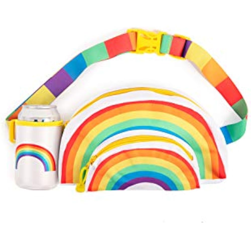 rainbow checkered fanny pack