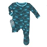 KicKee Pants Baby Boys Footie Cedar Brown Bear