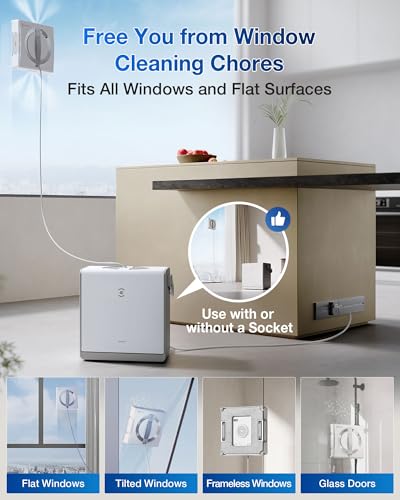 ECOVACS WINBOT W2 PRO Omni Robot Limpiacristales Portátil con Estación Multifuncional, Carga Mientras Trabaja, Limpieza Inteligente con Pulverizador de Agua de Triple Boquilla, Protección de 12 Niveles