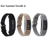 Garmin Vivofit 2 Buckle Bracelet - Adjustable Wristband and Wristwatch Style - Silicone Replacement Secure Band with Chrome Watch Clasp and Fastener Buckle For Garmin Vivofit 2 (Black&Coffee&Grey)