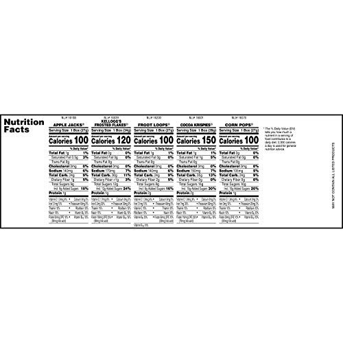thumbnail image 2 of Kellogg's Cold Breakfast Cereal Single Serve Kids Snacks Variety Pack 25 Pk 2 of 12